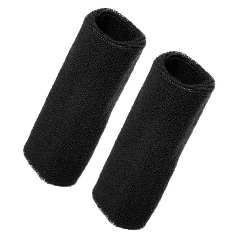 Unique Bargains Sweat Absorbing Cotton Yarn Latex Wrist Sweatbands Wrist  Band 3.15x5.91 1 Pair Black : Target