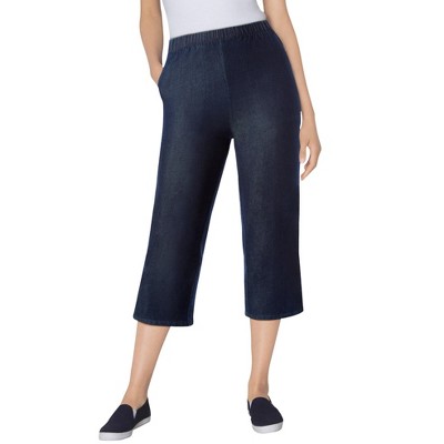 Woman Within Women's Plus Size Capri Fineline Denim Jean