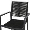 PAGED 2-Pieces Outdoor Dining Chairs Aluminum Outdoor Chair with Arms, Rope Seat for Poolside, Balcony, Lawn - 3 of 4