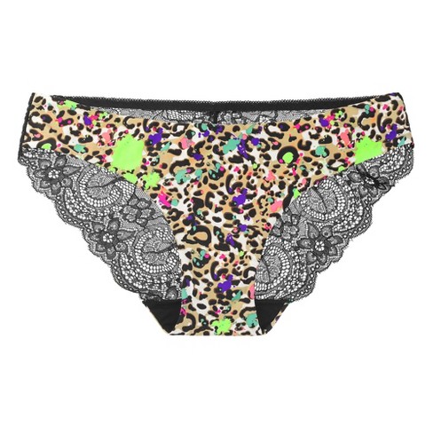 Agnes Orinda Women Plus Leopard Underwear Lace Printed Bikini Hipster  Briefs Panties Multicolor Small