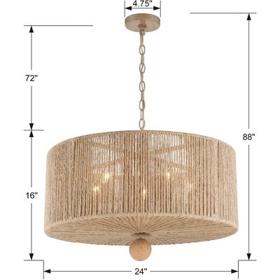 Jessa Burnished Silver 5-Light Indoor/Outdoor Drum Pendant