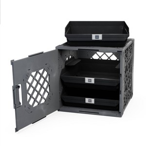 UbeCube Grabinet Kit 1"x3" Crate Black/Gray Bin: Stackable Polypropylene Decorative Box, Industrial Style, 13.5" Square - 1 of 4