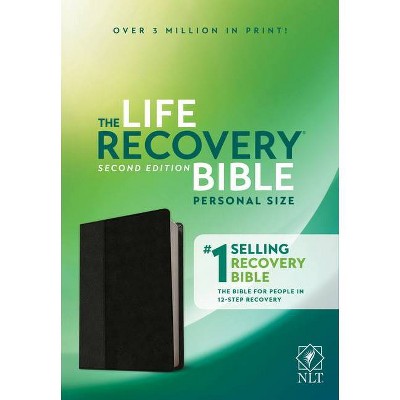 NLT Life Recovery Bible, Second Edition, Personal Size (Leatherlike, Black/Onyx) - by  Stephen Arterburn & David Stoop (Leather Bound)