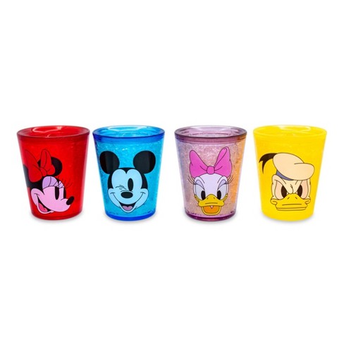 Silver Buffalo Disney Mickey Mouse and Friends Faces 1.5-Ounce Freeze Gel  Mini Cups | Set of 4