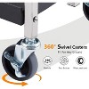 Foldable 3-Tier Utility Cart, 330 lbs Capacity, Stainless Steel, 360° Lockable Swivel Wheels for Restaurant, Garage, Office, Outdoor - 2 of 4