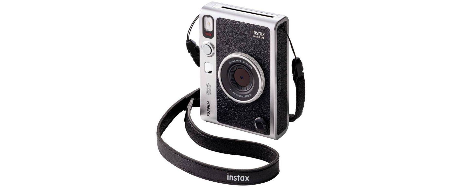 Instax Mini Evo Instant Film Camera - Black: Self-Timer & Built-In Flash Features