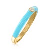 Ross-Simons Italian Light Blue Enamel Ring With CZ Accent in 18kt Gold Over Sterling - 3 of 4