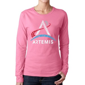LA Pop Art NASA Artemis Logo - Women's Word Art Long Sleeve T-Shirt - 1 of 4