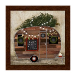 Courtside Market Happy Camper Chalkboard 8x8 Framed Art Board - 1 of 2
