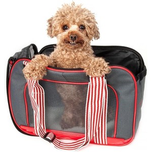 Pet Life Candy Cane' Fashion Pet Carrier Grey-M - 1 of 3