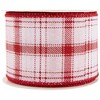 Northlight Red and White Plaid Wired Craft Christmas Ribbon 2.5" x 10 Yards - 4 of 4