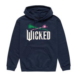 Men's - Wicked - Wand And Broomstick Logo -Mens Long Sleeve Fleece Pullover Hoodie Graphic Fleece Pullover Hoodie - 1 of 4