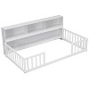 Whisen Twin Floor Bed with Bookcase & Guardrails - 4 of 4
