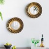 Vynxaria 16 in. Wx16 in. H Round Wall Mirror with Gold Metal Frame, Mid-Century Modern Accent Mirror for Living Room - 2 of 4
