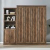 Queen Size Murphy Bed Wall Bed with Side Cabinet, Space-Saving Bed Perfect for Guest Room, Bed Room, Home Office, Rustic White/Brown -ModernLuxe - 2 of 4