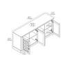 Galano Mirrored 4-Door TV Stand with Concealed Storage 68.2" W × 17.2" D × 29.3" H - 2 of 4