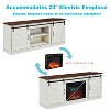 Angel Sar Farmhouse TV Stand with Charging Station for 70 Inch TV, Media Console with Sliding Barn Doors with Glass - 3 of 4
