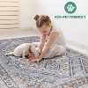 Collection 8x10 Blue/Cream Bordered Non-Shedding Area Rug ¨C Stylish, Stain Resistant Carpet for Living Room, Bedroom, Dining & Home Office - Nertpow - 3 of 4