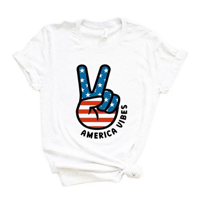 Simply Sage Market Women's Peace Sign Flag Vibes Short Sleeve Graphic Tee