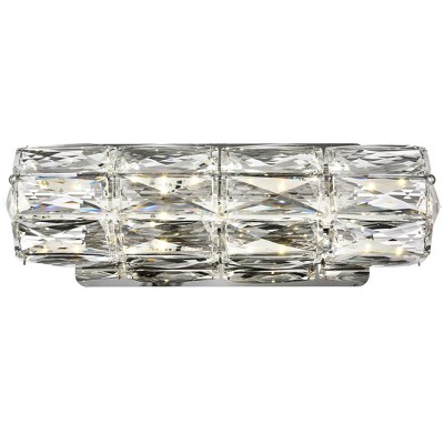 Elegant Lighting Valetta Integrated LED chip light Chrome Wall Sconce Clear Royal Cut Crystal