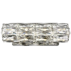 Elegant Decor Valetta LED Wall Sconce, 12.2"x4.7", Chrome Finish, Clear Royal Cut Crystal, Modern Indoor Lighting - 1 of 4