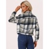 INSPIRE CHIC Women's Lightweight Button Down Cropped Waffle Knit Shacket Jacket - image 4 of 4