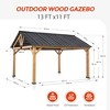 EAGLE PEAK Hardtop Gazebo, Cedar Framed Wood Gazebo with Galvanized Metal Gable Roof for Garden, Backyard Shade - 4 of 4