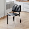 Luck Live Farmhouse Dining Chair, Upholstered Leather Seat Back, Stylish Side Chair For Kitchen Dining Room Living Room, Black - 2 of 4