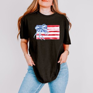 Simply Sage Market Watercolor Flag Coquette Garment Dyed Tee - 1 of 4