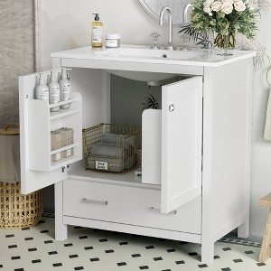 KTMBDW Double Door Bathroom Vanity with 30 Inch Sink, Quick Assembly Cabinet - 1 of 4