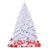 Tangkula 9ft White Christmas Pine Tree Hinged Artificial Decoration w/ 2132 Tips & Metal Stand - 2 of 4