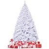 Tangkula 9ft White Christmas Pine Tree Hinged Artificial Decoration w/ 2132  Tips & Metal Stand