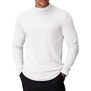 COOFANDY Mens Mock Turtleneck Long Sleeve Shirts Basic Thermal Turtle Neck Undershirt Lightweight Pullover Sweaters Top - 1 of 4