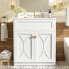 VYNXARIA 30" Bathroom Vanity with Ceramic Sink Combo, Modern Freestanding Storage Cabinet with Gold Handles, Soft Closing Doors£¬White - 3 of 4