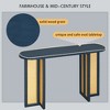 Farmhouse Rattan Console Table Entryway Table Narrow Console Table with Storage Hallway Table for Living Room Entrance Natural Wood Wash - 4 of 4