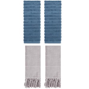REGALWOVEN 4 Packs Solid Absorbent Soft Cotton Hand Towels 14" x 30" - 1 of 4