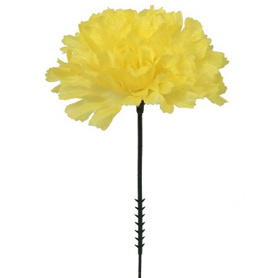 Floral Home 5" Stem Long Yellow Carnation Pick - 100-Piece