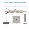 Sonkuki 10×10FT Outdoor LED Cantilever Patio Umbrella w/Base, 360° Rotation and Infinite Canopy Angle Adjustment - 3 of 4