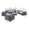 Outdoor Wicker Patio Conversation Set with Cushions, Modular Sectional Sofa and Coffee Table for Deck, Porch, or Backyard–The Pop Home - 3 of 4