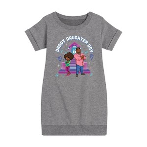 Girls' - Karma's World - Daddy Daughter Day Graphic Short Sleeve Fleece Dress - 1 of 4