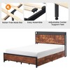 Bed Frame with Storage Drawers and Charging Station, LED Light Queen Bed Frame with Storage Headboard - 4 of 4