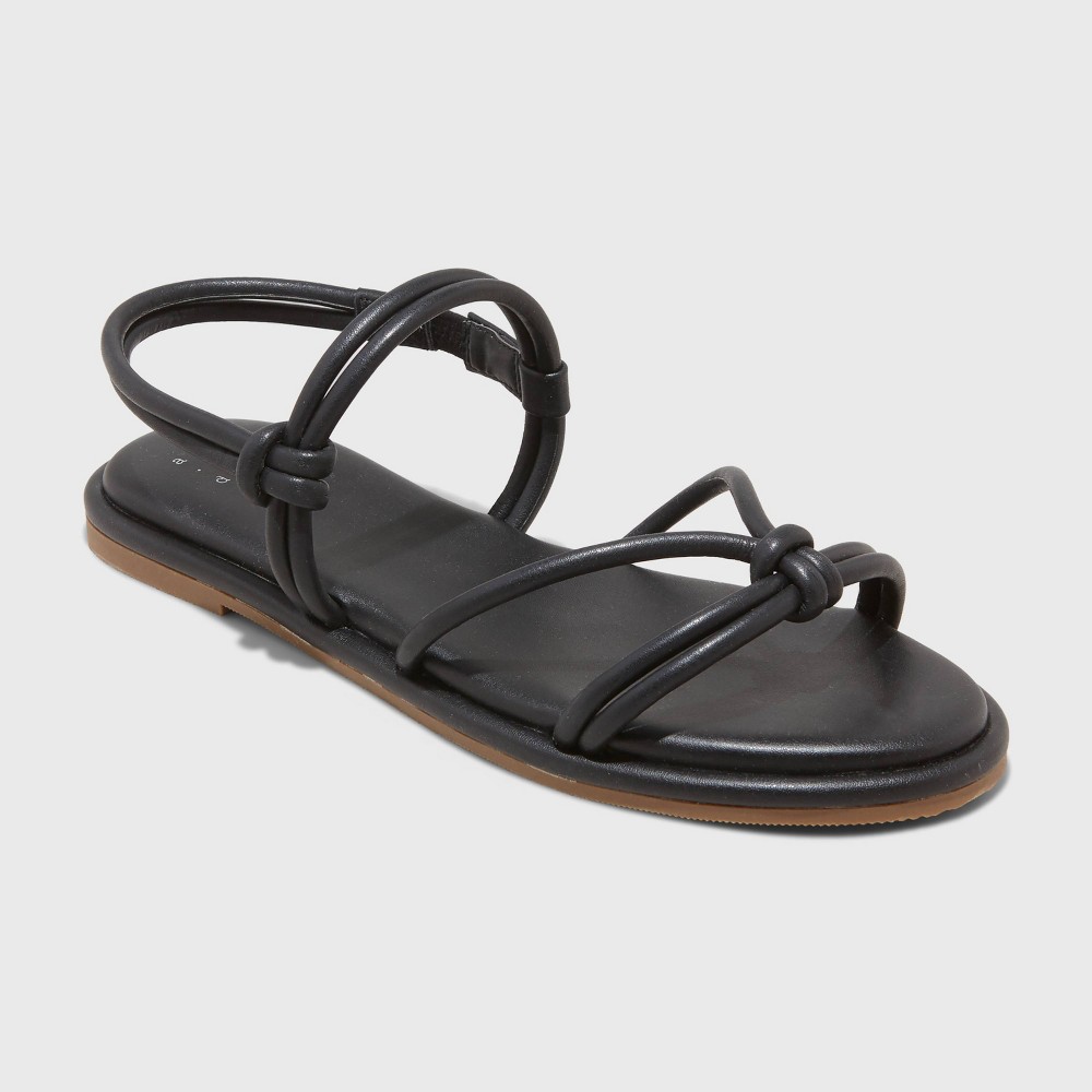 Women's Lara Ankle Strap Sandals - A New Day™ Black 6