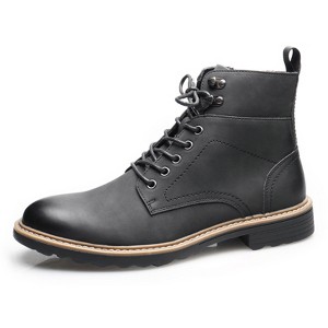 Santimon Men's Leather Lace Up Ankle Work Boots Non-Slip Hiking Boot Grey - 1 of 4