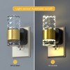 2-Pack LED Wall Sconce Night Light - Plug-in, Dusk to Dawn Auto On/Off, Crystal Design, Warm White 3000K - Ideal for Bedroom - 4 of 4