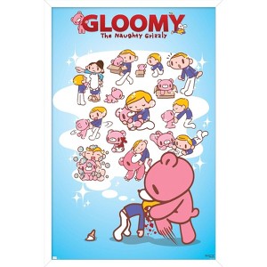 Trends International Gloomy Bear - Knee To The Face Framed Wall Poster Prints - 1 of 4