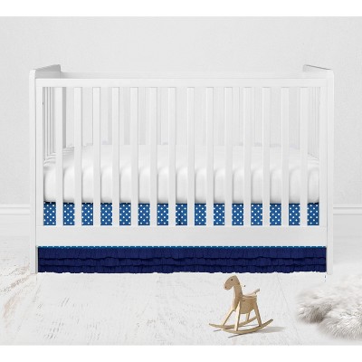 Bacati - MixNMatch Blue frills on bottom Crib/Toddler ruffles/skirt