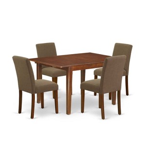 HomeStock 5-Pc Mahogany Finish Solid Wood Top-Rectangular Dining Room Set with Butterfly Leaf-Seats 4 - 1 of 4