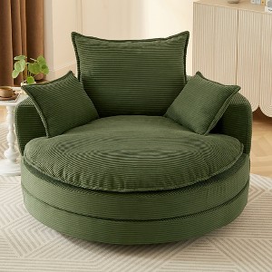 Merax 360° Swivel Barrel Chair with Dual-Layer Cushion Design - 1 of 4