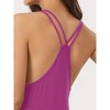 cheibear Women's Sleeveless Racer Back Full Slip Camisole Midi Nightgowns - 4 of 4