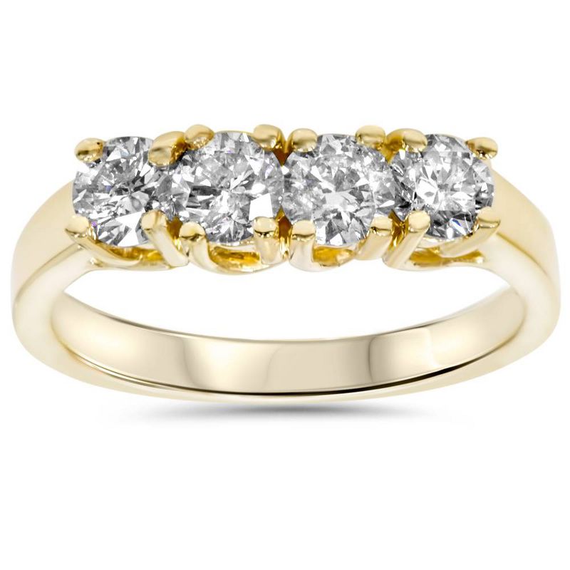 Pompeii3 1ct Diamond Yellow Gold Curve Wedding Ring Enhancer, 1 of 6